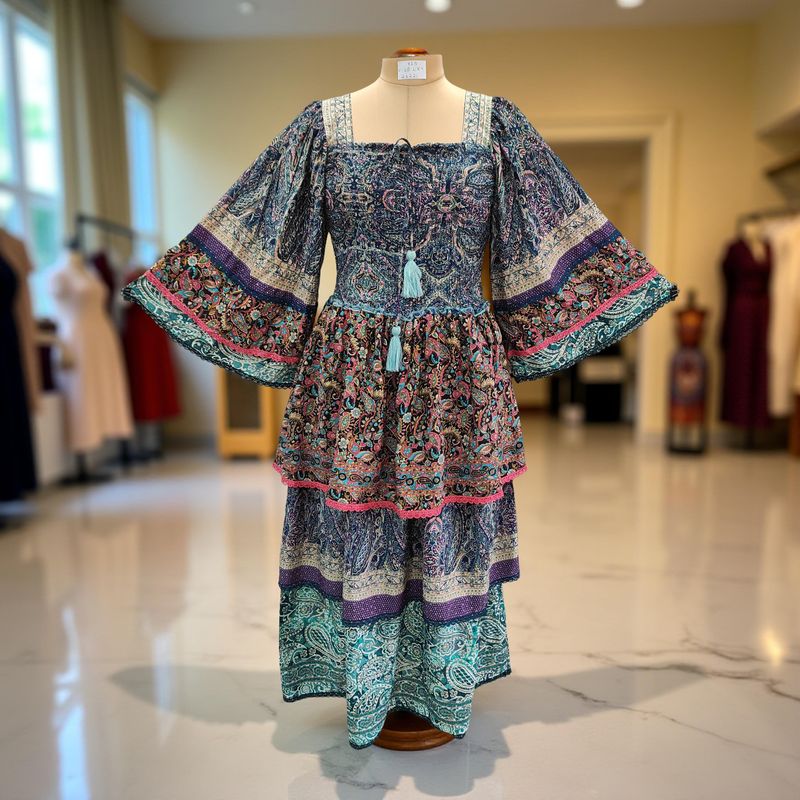 XS/S Rahima Silk Crystal  Dress 54&quot; Long Jalabiya