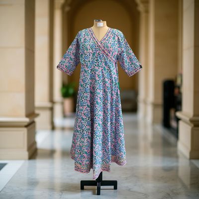 L/XL Priam  Printed Cotton Dress 57&quot; Long Jalabiya