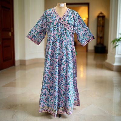 2XL/3XL Priam  Printed Cotton Dress 57&quot; Long Jalabiya