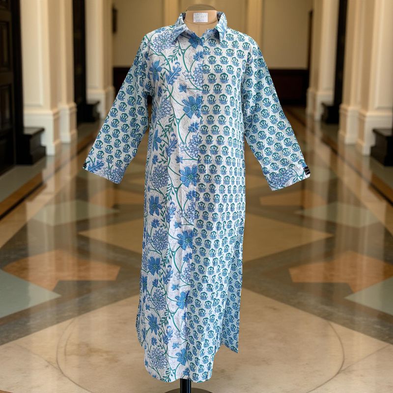 L/XL Singapore Printed Cotton Dress 57&quot; Long Jalabiya