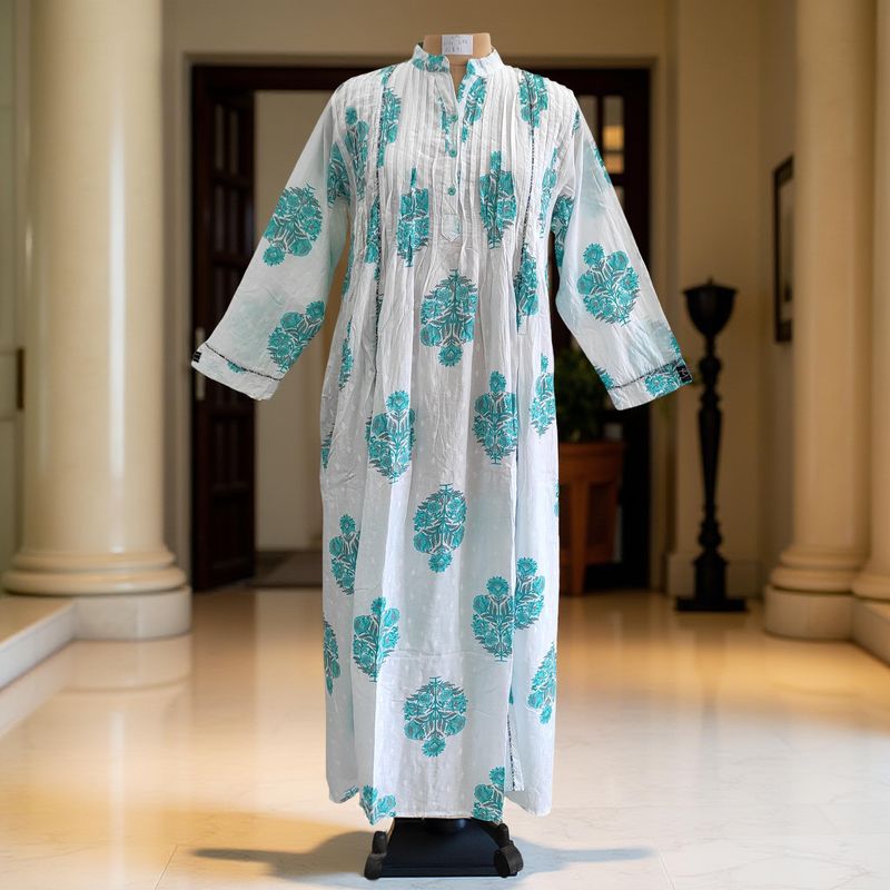 L/XL  Afra Printed Cotton Dress 57&quot; Long Jalabiya