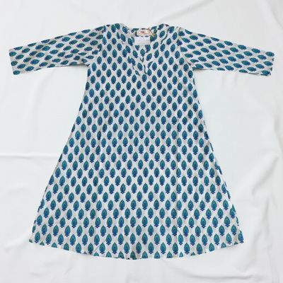 2-3  Year Teena Printed Cotton Dress 30&#39;&#39; Long Jalabiya