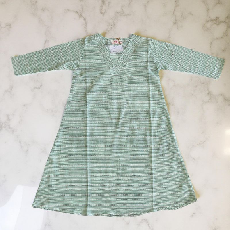 2-3  Year Teena Printed Cotton Dress 29&#39;&#39; Long Jalabiya