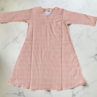 2-3  Year Teena Printed Cotton Dress 29&#39;&#39; Long Jalabiya