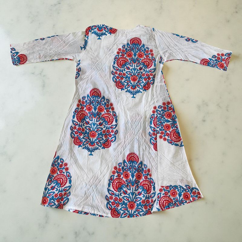2-3  Year Teena Printed Cotton Dress 29&#39;&#39; Long Jalabiya
