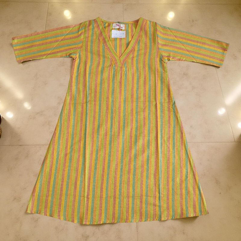 2-3  Year Teena Printed Cotton Dress 29&#39;&#39; Long Jalabiya