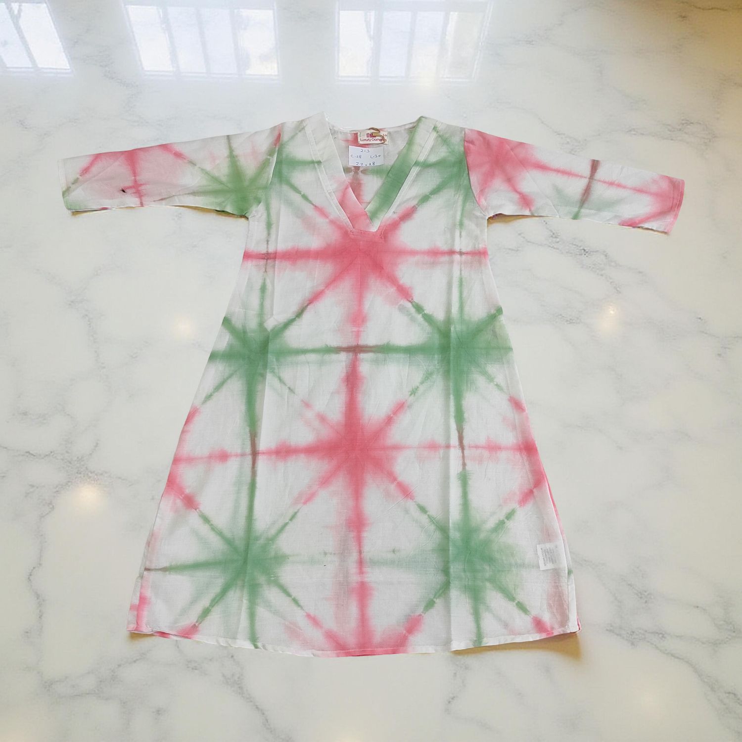 2-3  Year Teena Printed Cotton Dress 29&#39;&#39; Long Jalabiya