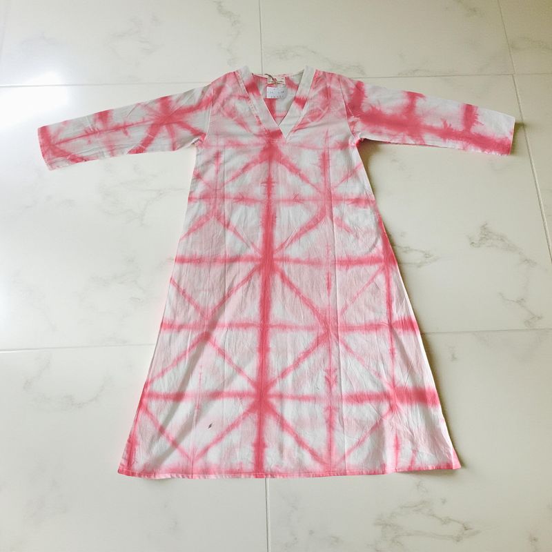 2-3  Year Teena Printed Cotton Dress 29&#39;&#39; Long Jalabiya
