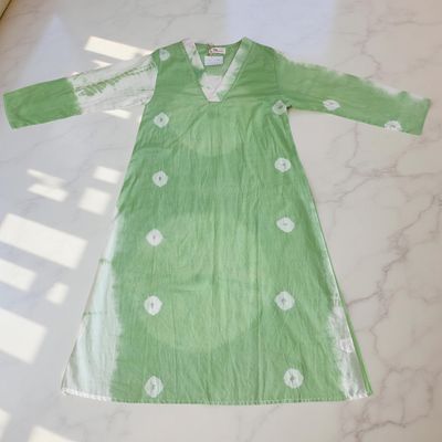 6-7 Year Teena Printed Cotton Girls Dress 38&quot; Long Jalabiya