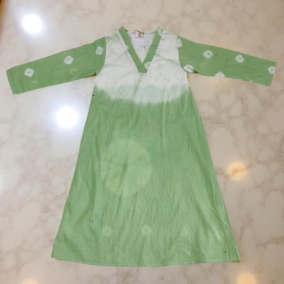 6-7 Year Teena Printed Cotton Girls Dress 38&quot; Long Jalabiya