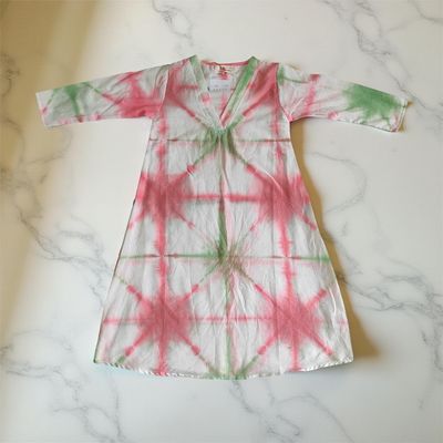 2-3  Year Teena Printed Cotton Dress 29&#39;&#39; Long Jalabiya