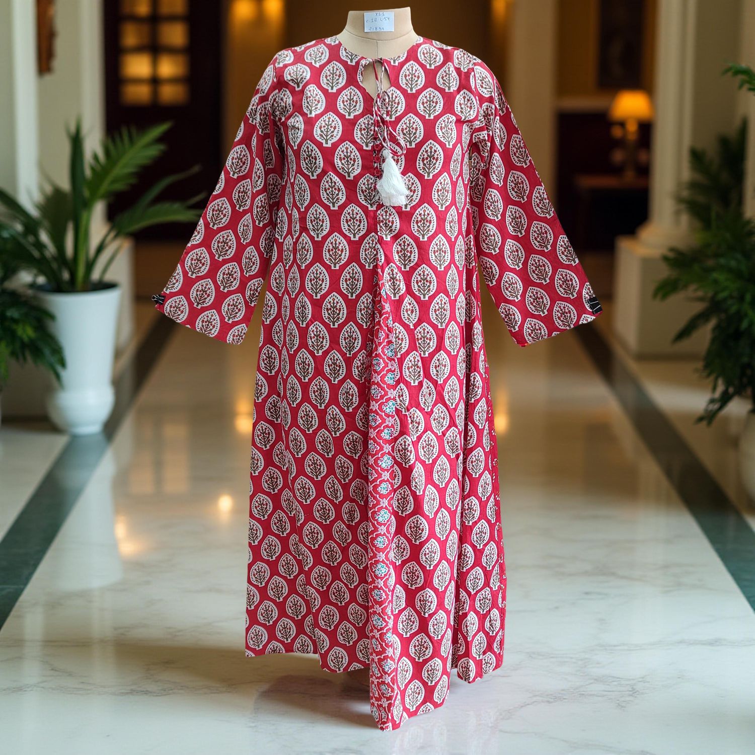 XS-S Nobila Printed Cotton Dress 54&quot; Long Jalabiya