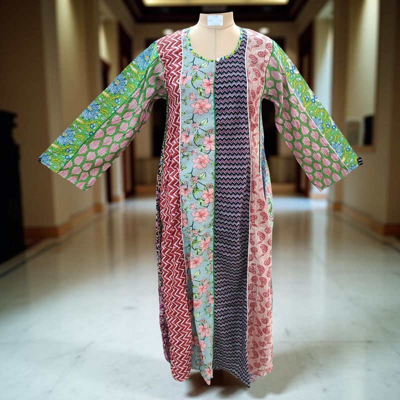 S/M Malaysia Printed Cotton Dress 57&quot; Long Jalabiya