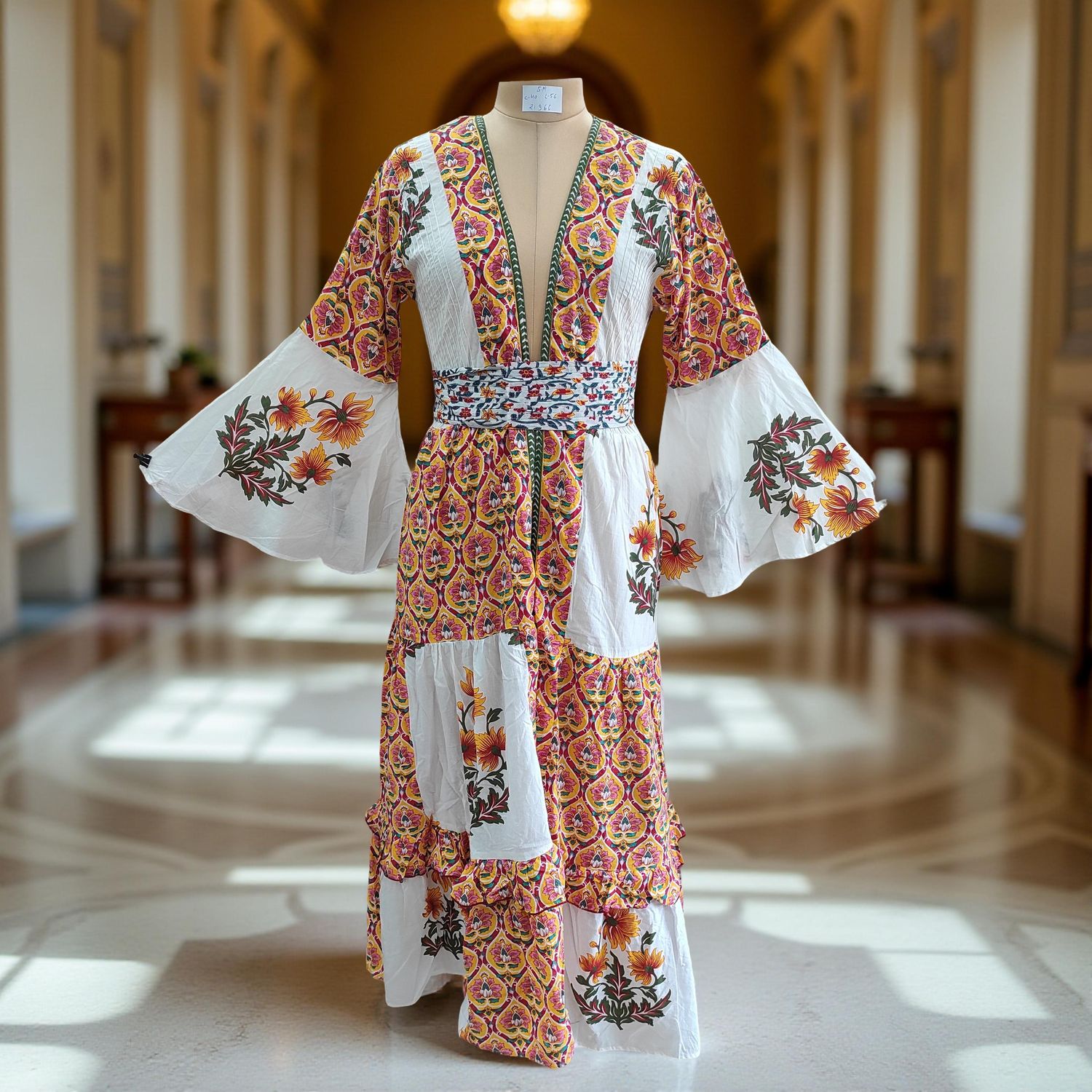 S/M Special Printed Cotton Dress 56&quot; Long Jalabiya