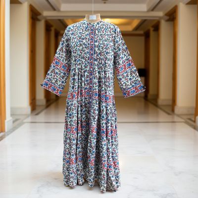 L/XL Special Printed Cotton Dress 57&quot; Long Jalabiya