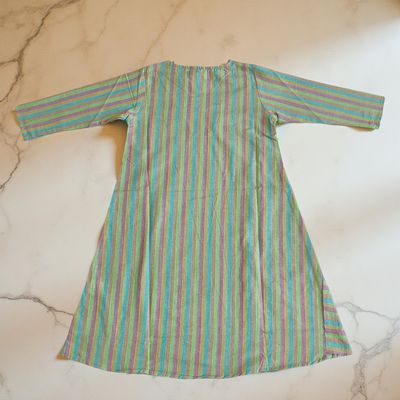 2-3 Year Teena Printed Cotton Girls Dress 29&quot; Long Jalabiya