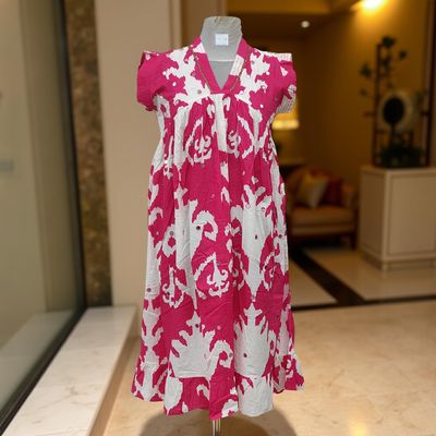 10-11 Year Amani Printed Cotton Girls Dress 46&#39;&#39; Long Jalabiya