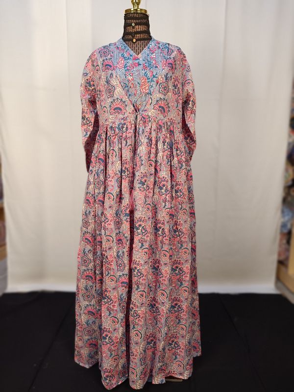 S/M Fahima Crystal  Printed Cotton Dress 