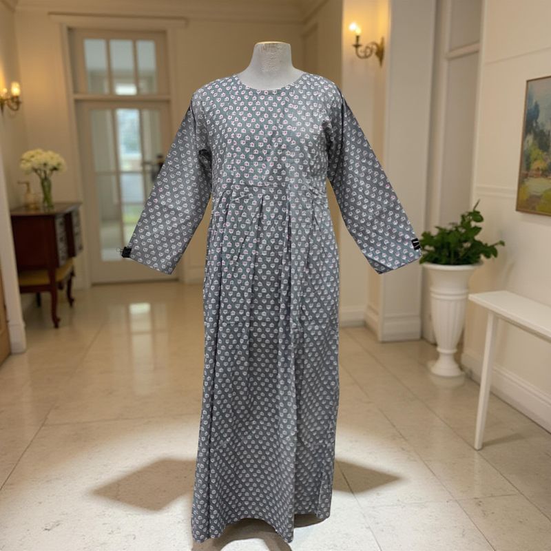 S/M Ruby Printed Cotton Dress 57&quot; Long Jalabiya