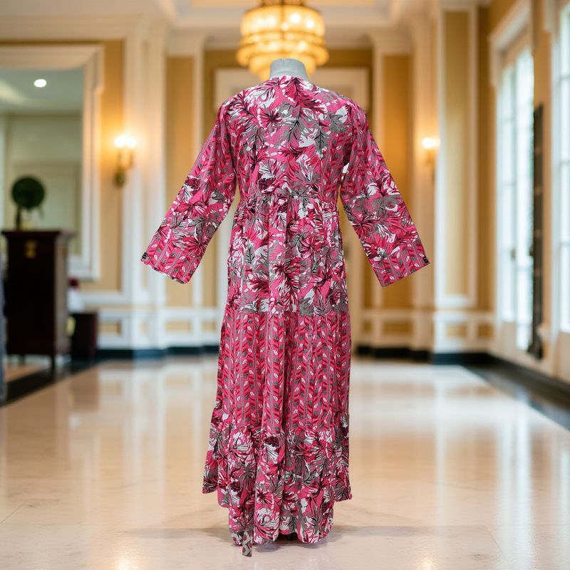 2XL/3XL Juhi Printed Cotton Dress 57&quot; Long Jalabiya