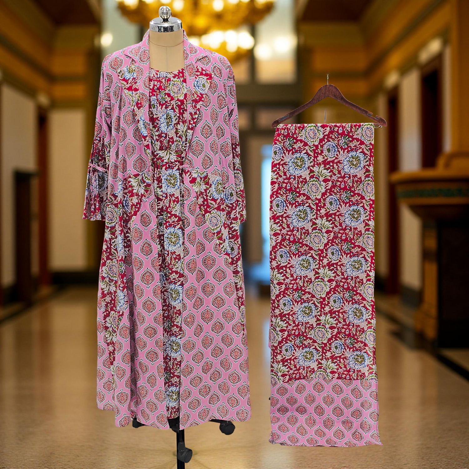 Cotton Jalabiya Dress Abaya Set With Sheila 02