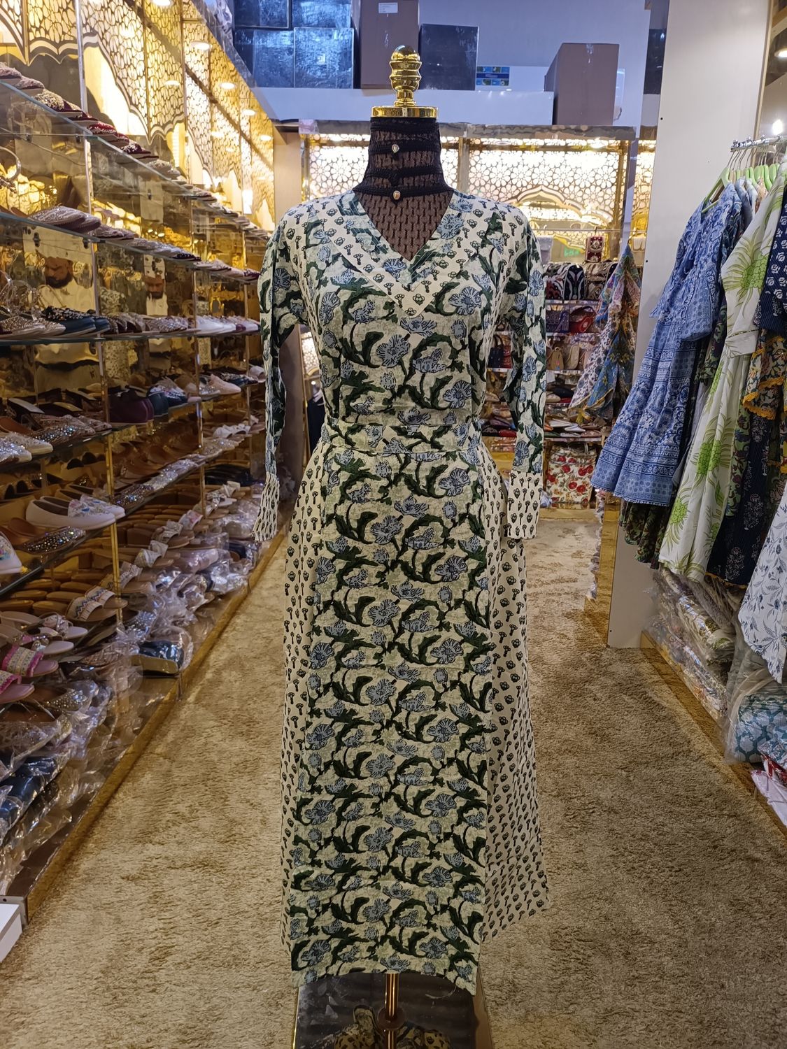 12-13  Noor Printed Cotton Dress 46&quot; Long Jalabiya