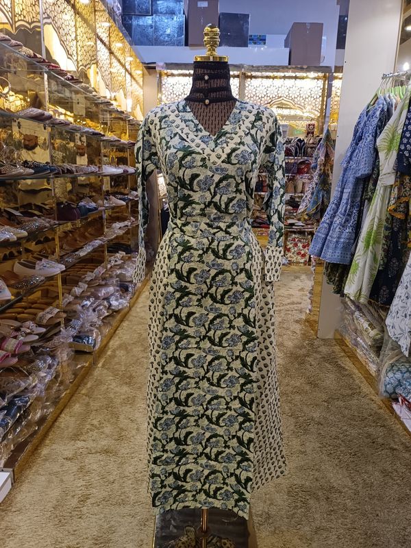 12-13  Noor Printed Cotton Dress 46&quot; Long Jalabiya