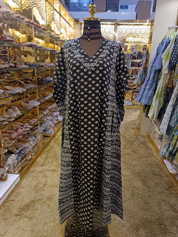 12-13  Noor Printed Cotton Dress 46&quot; Long Jalabiya
