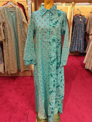 L/XL Singapore Printed Cotton Dress 57&quot; Long Jalabiya