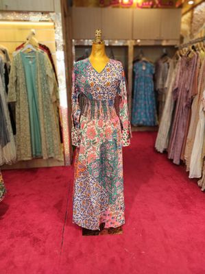 2XL/3XL Musira Printed Cotton Dress 57&quot; Long Jalabiya