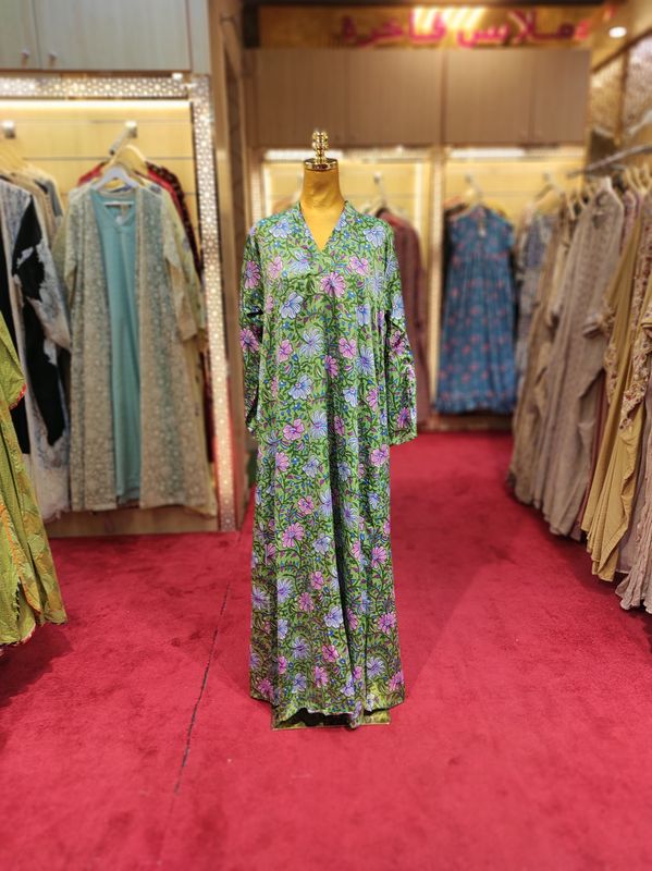 S/M Teena Silk Multi Colour Dress 57&quot; Long Jalabiya