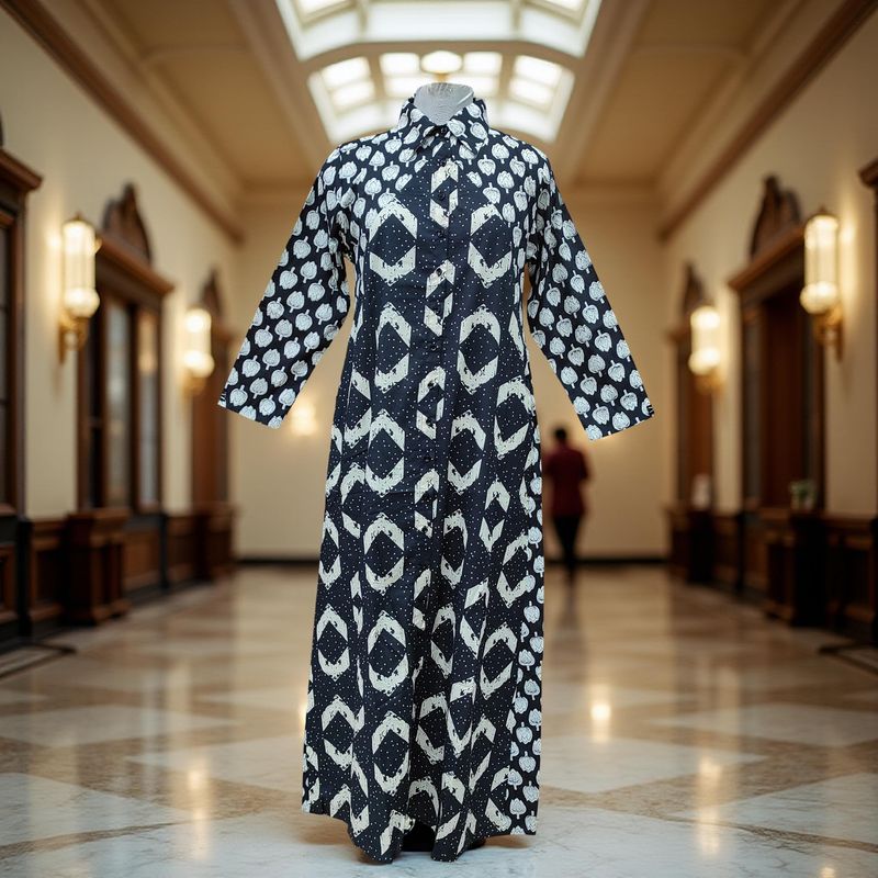 2XL/3XL Honey Printed Cotton Dress 57&quot; Jalabiya
