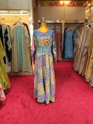2XL/3XL Special Printed Cotton Dress 57&quot; Long Jalabiya
