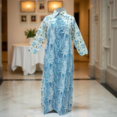 XS/S Honey Printed Cotton Dress Long 54&quot; Jalabiya