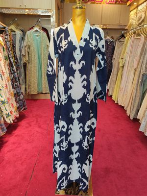 S-M Teena Printed Cotton Dress 57&quot; Long Jalabiya