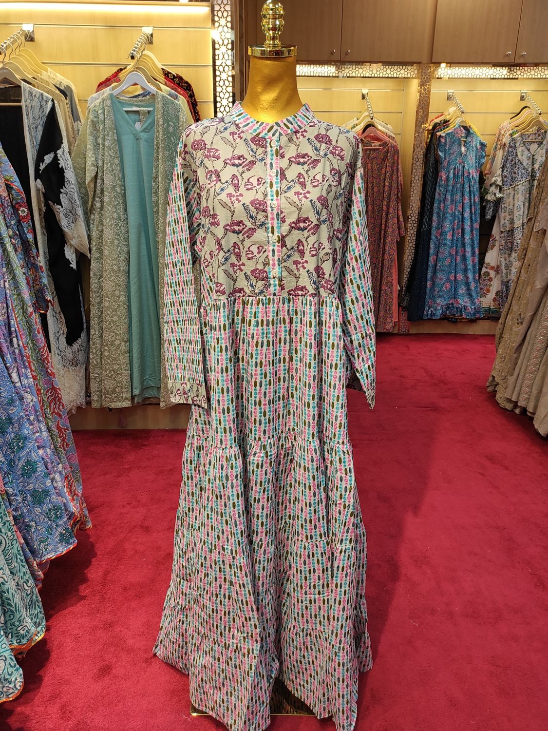 L/XL Safia Cotton Dress 57&quot; Long Jalabiya