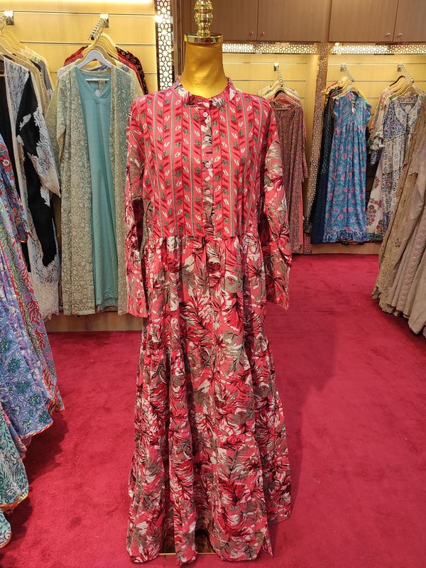 L/XL Safia Cotton Dress 57&quot; Long Jalabiya