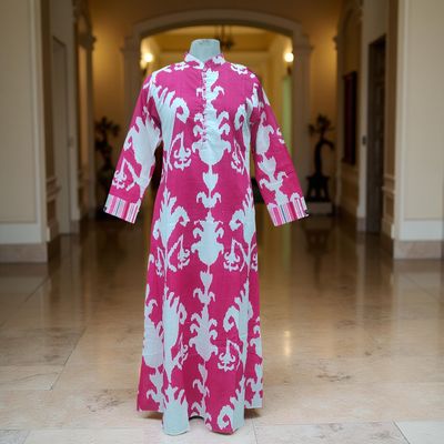 L/XL Sofi Printed Cotton Dress 57&quot; Long Jalabiya