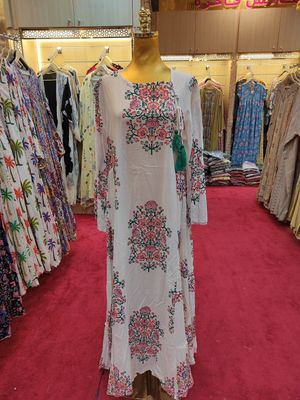 L/XL Cindrella Printed Cotton Dress 57&quot; Long Jalabiya