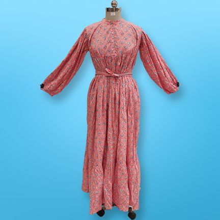 L/XL  Zahra Printed Cotton Dress 57&quot; Jalabiya