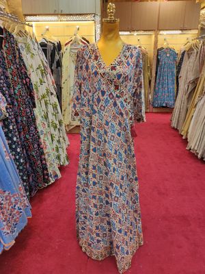 L/XL Priam  Printed Cotton Dress 57&quot; Long Jalabiya