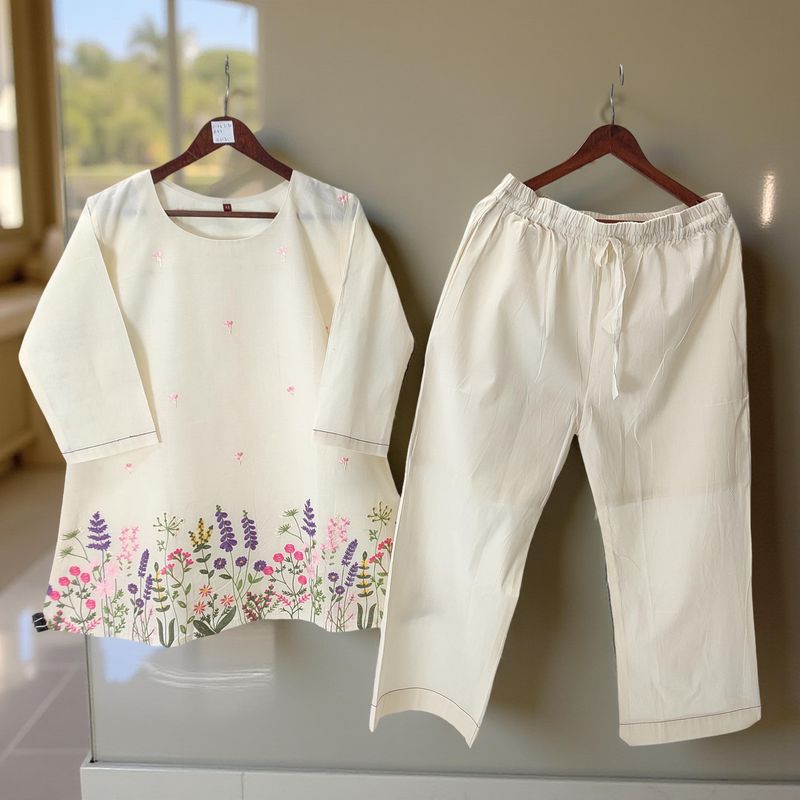 XS/S Round Neck Cotton Printed Short Co-ord Set
