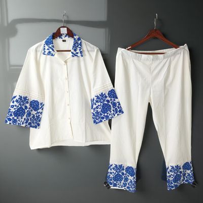 L/XL Collar Neck Cotton Printed Short Co-ord Set