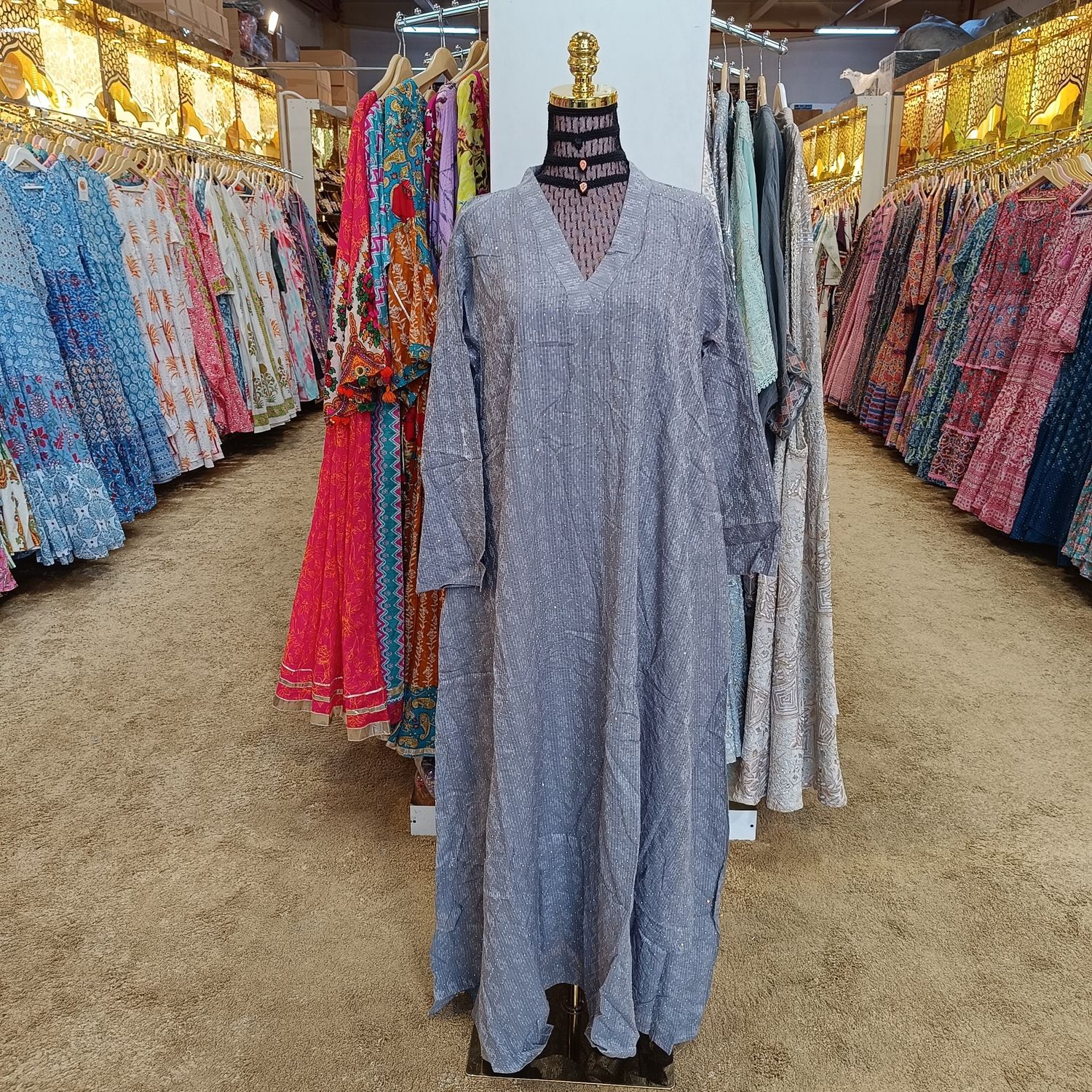 S/M Teena Crystal Garay Cotton Dress 56&quot; Jalabiya