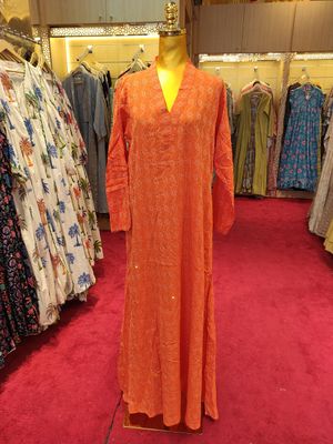 S/M Teena Crystal Cotton Dress 56&quot; Long Jalabiya