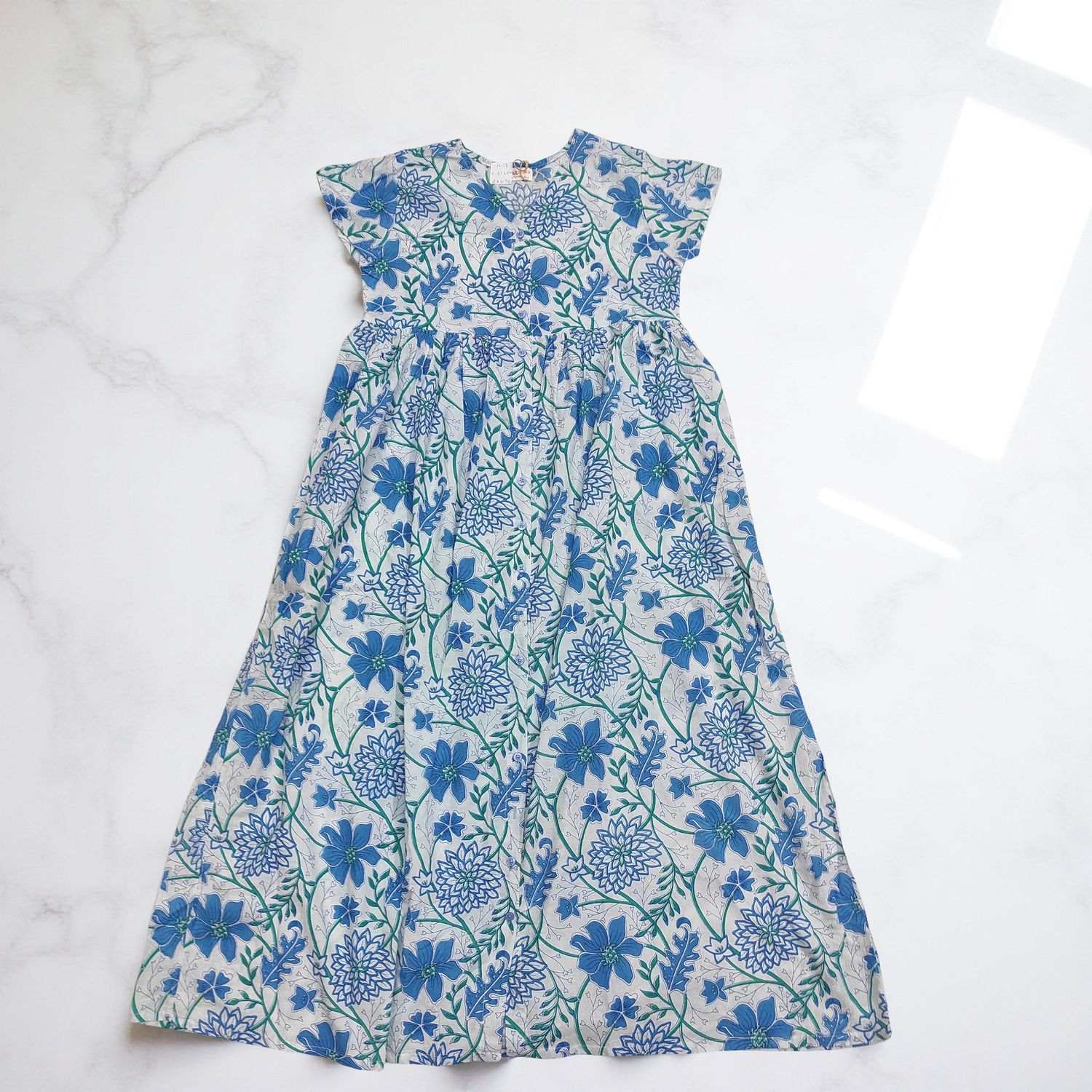 12-13 Year Precious Printed Cotton Girls Dress Long 50&#39;&#39; Jalabiya