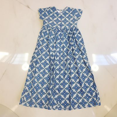 12-13 Year Precious Printed Cotton Girls Dress Long 50&#39;&#39; Jalabiya