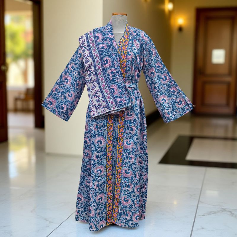 Free size Cotton Jalabiya Dress Abaya Set With Sheila