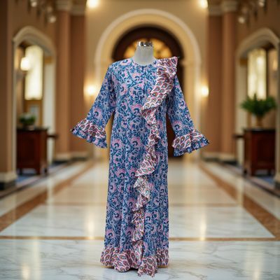 XS/S Princess Printed Cotton Dress 54&quot; Jalabiya