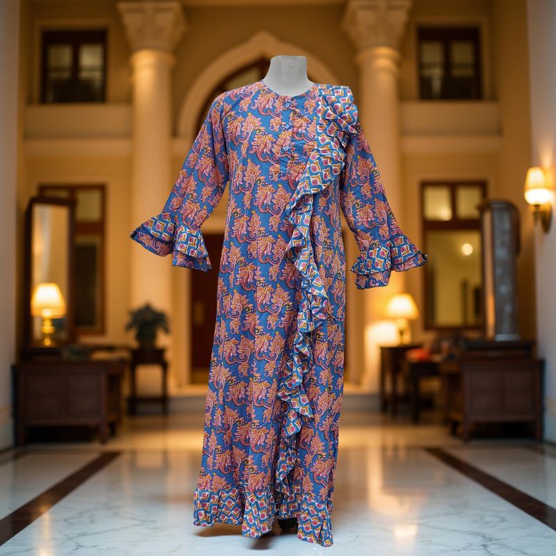 S/M Princess Printed Cotton Dress 57&quot; Jalabiya